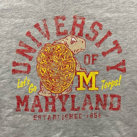 university of Maryland Terps college sports turtle graphic Sweatshirt Hoodie top - Picture 2 of 4